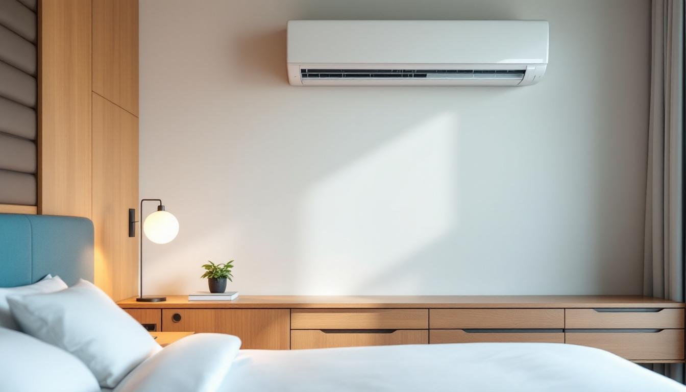 Habitación de hotel boutique con unidad VRF de pared