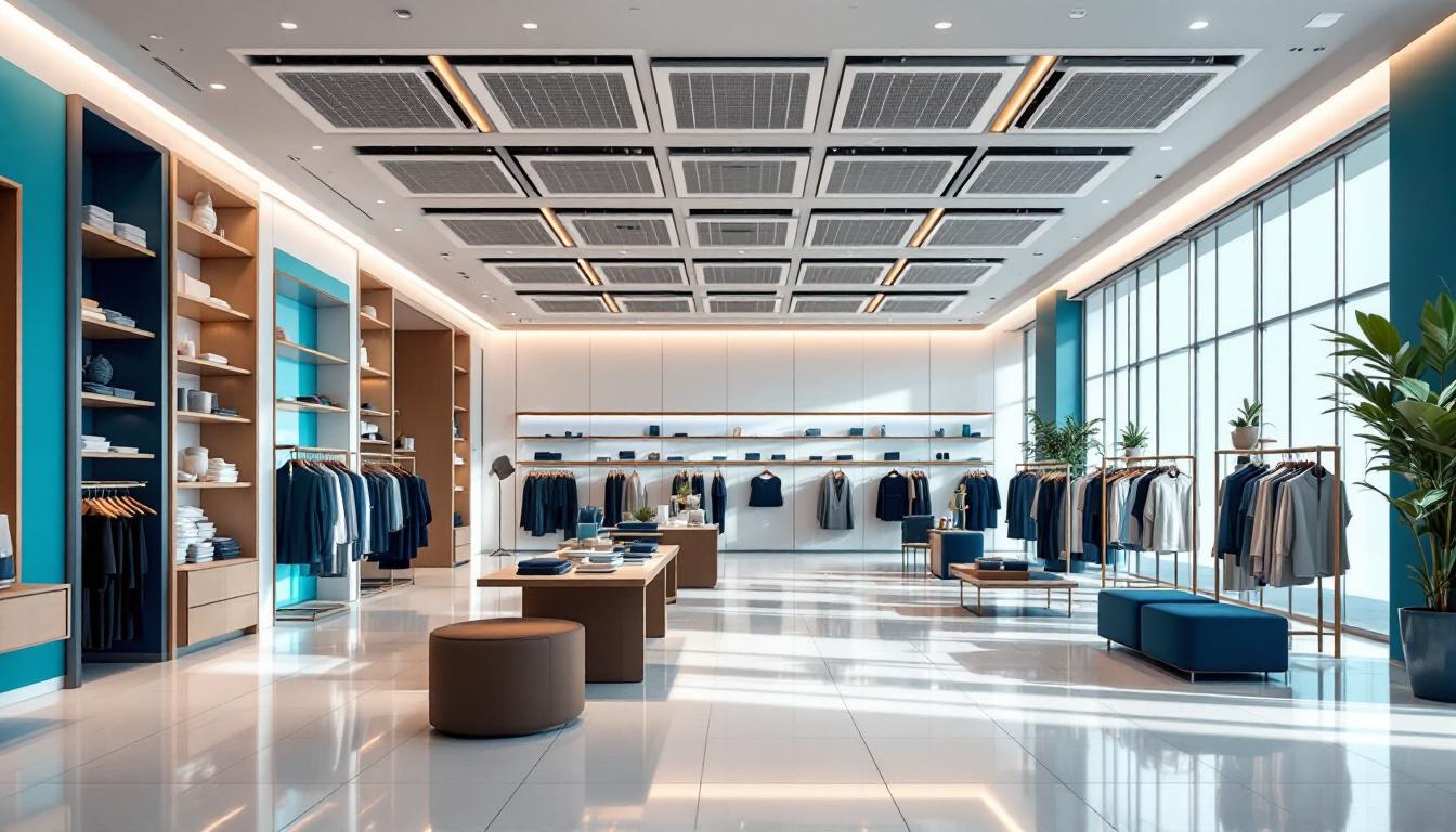 Tienda retail moderna con difusores de aire en techo